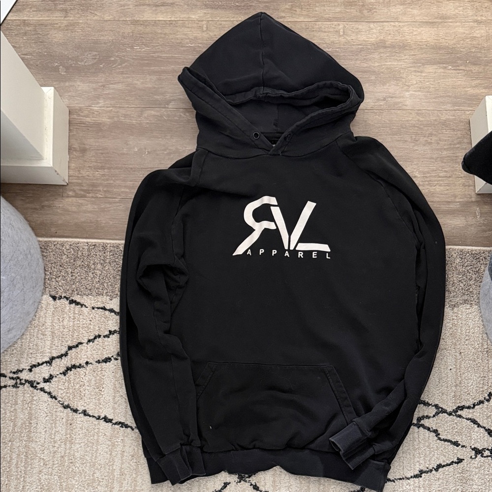 RV Apparel Men's Black Logo Hoodie
